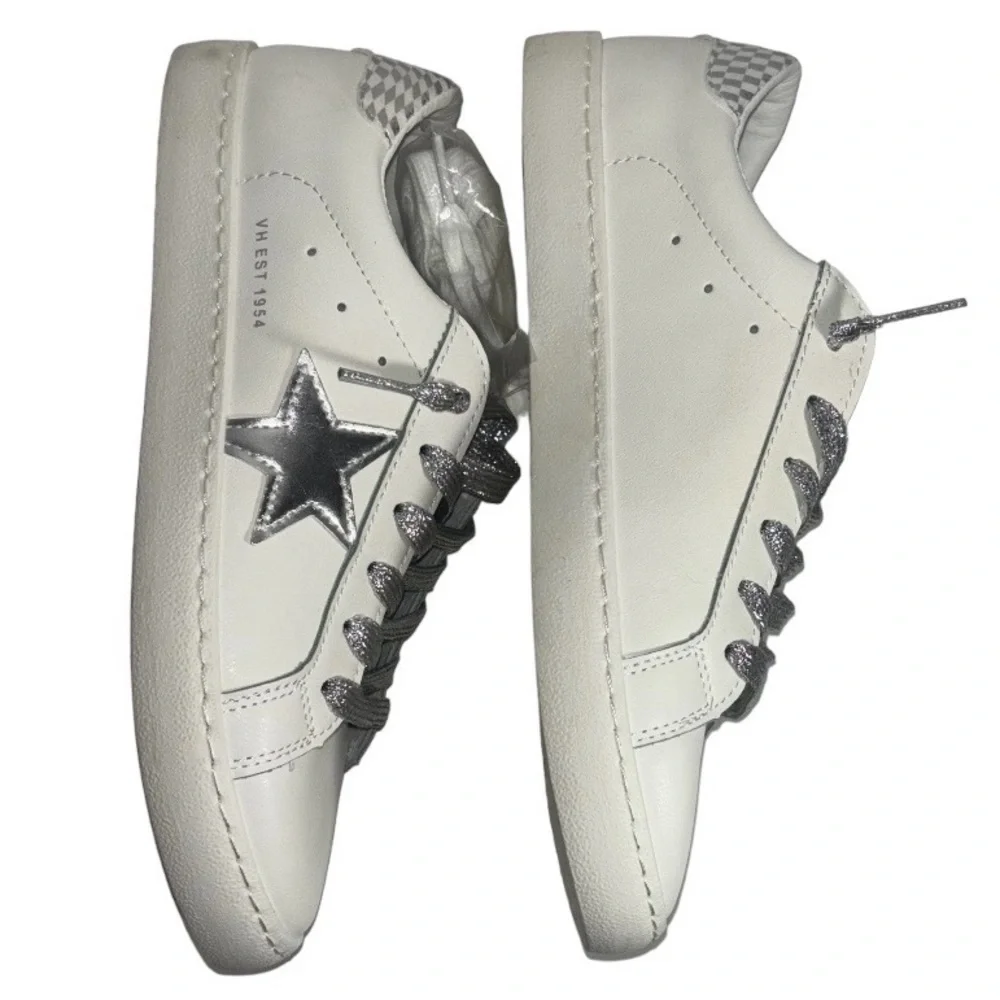 Vintage Havana Sneakers White Silver Shimmer Star Slip On Carla Women’s Size 8.5